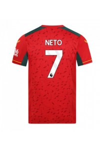 Wolves Pedro Neto #7 Jalkapallovaatteet Vieraspaita 2023-24 Lyhythihainen